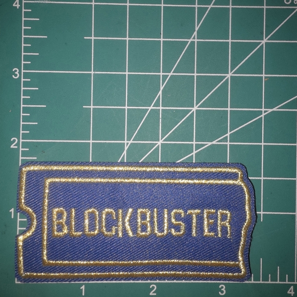Blockbuster Video Blue and Gold Iron On Patch Vintage - Picture 2 of 2